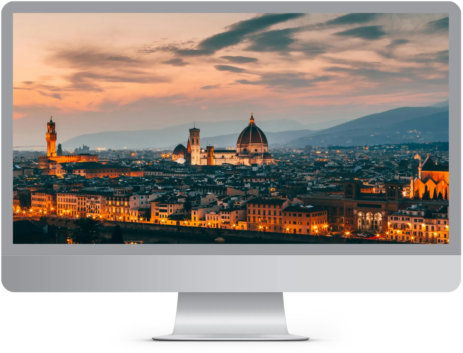 Computer con foto di Firenze che simboleggia realizzazione siti web firenze