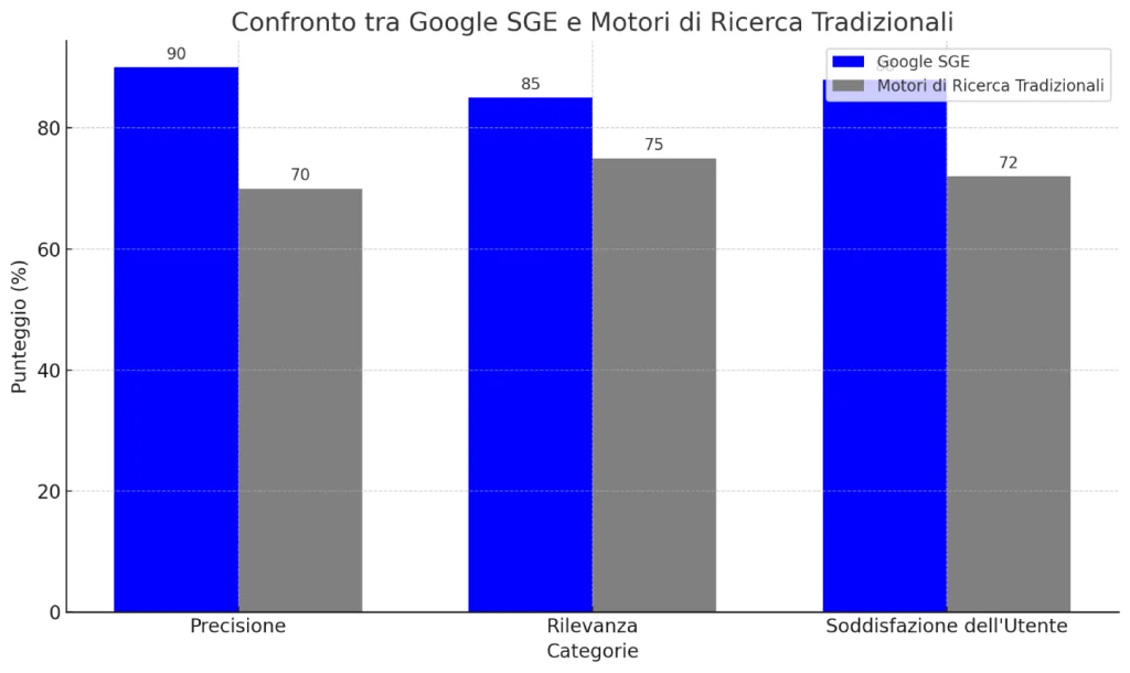 Confronto da Google SGE e motore di ricerca normale