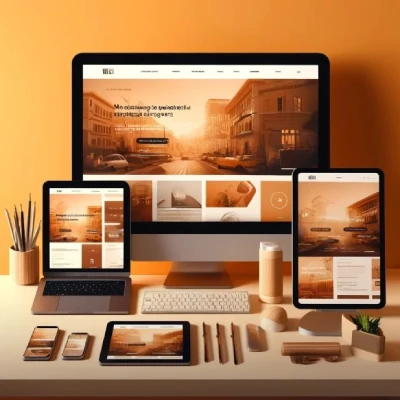 Immagine che rappresenta il servizio di realizzazione siti web responsive di Meet2Web Web Agency, con diversi dispositivi (desktop, tablet, smartphone) che mostrano un sito web ottimizzato con design professionale.